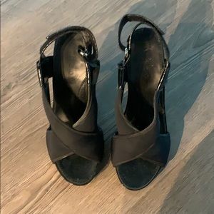 theory black neoprene terry sandals w/ box, SZ: 39